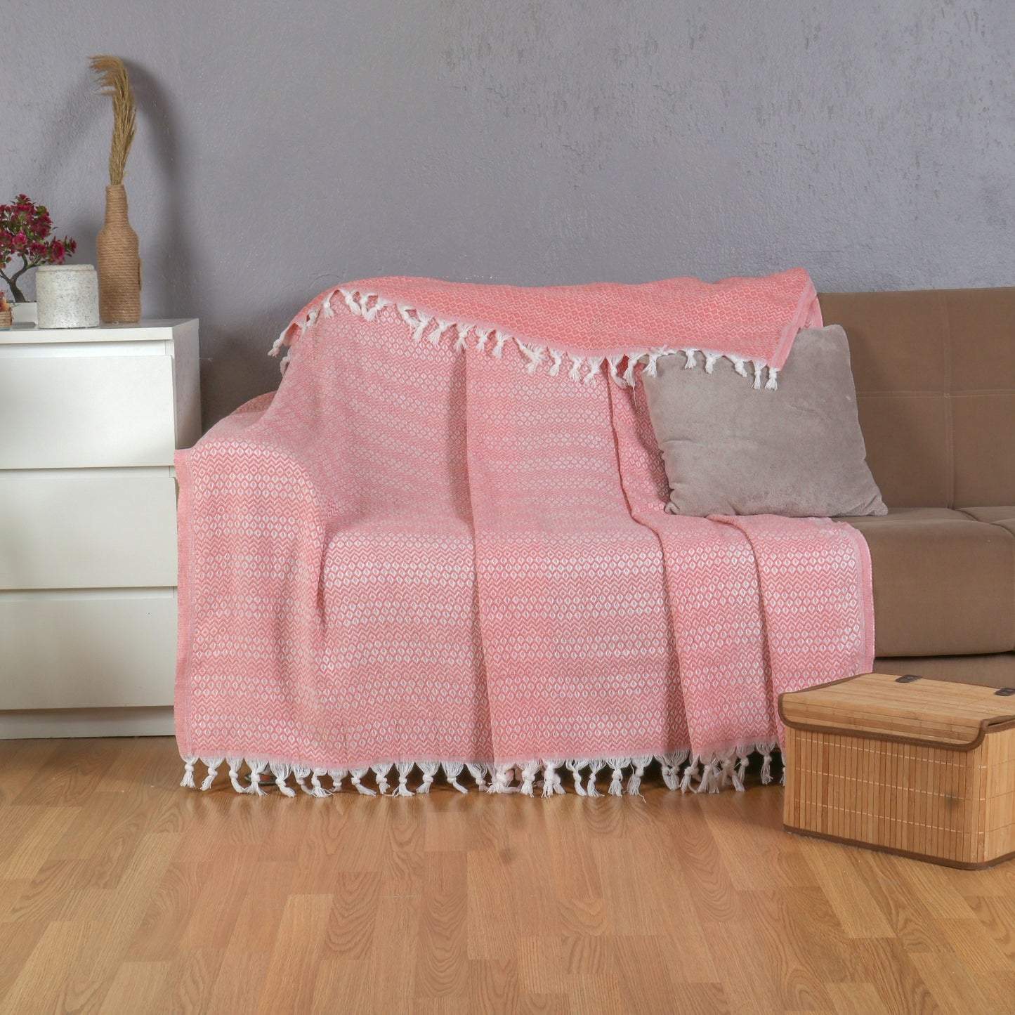 Tuiste Einzelbett Tagesdecke Rosa Hellrosa 150x200 cm