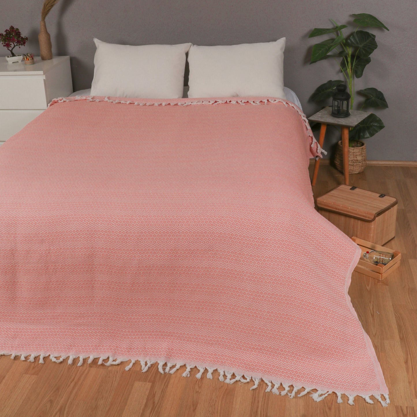 Tuiste Einzelbett Tagesdecke Rosa Hellrosa 150x200 cm