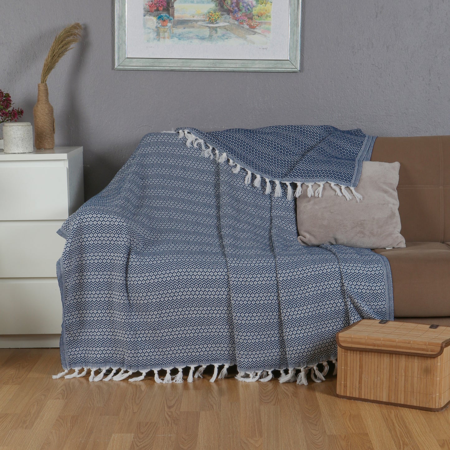 Tuiste Einzelbett Tagesdecke Petrol Blau 150x200 cm