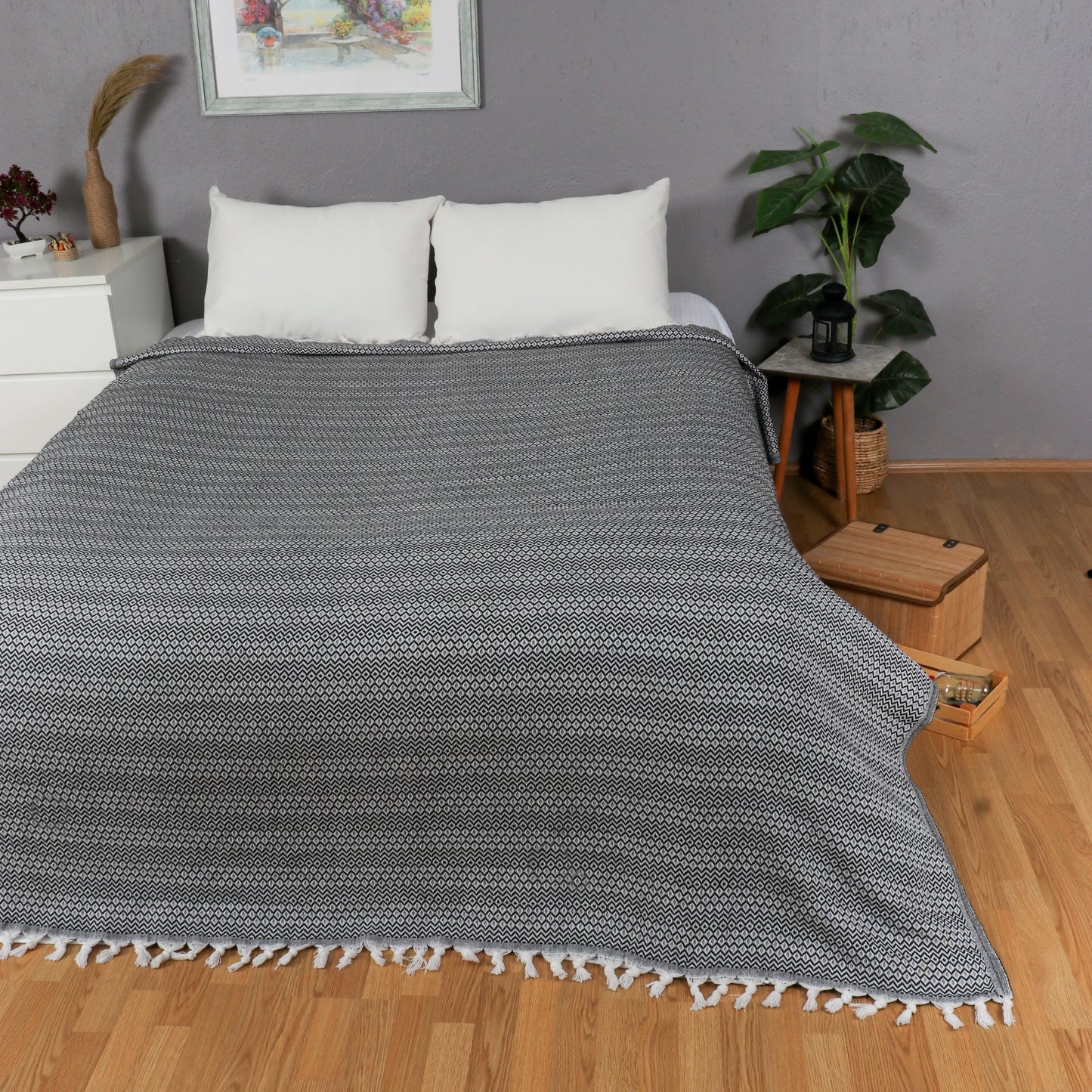 Tuiste Einzelbett Tagesdecke Schwarz 150x200 cm