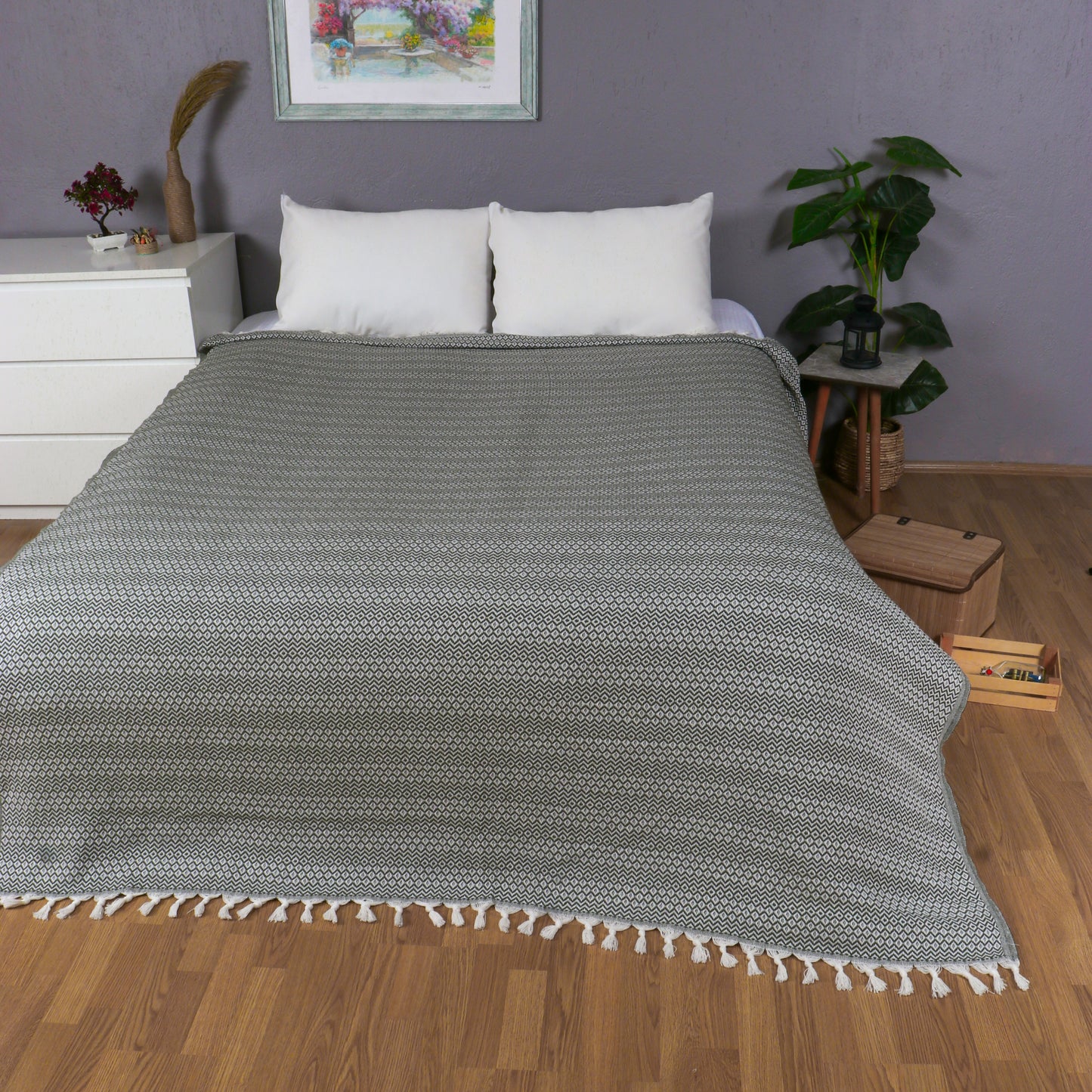 Tuiste Einzelbett Tagesdecke Dunkle Grün 150x200 cm