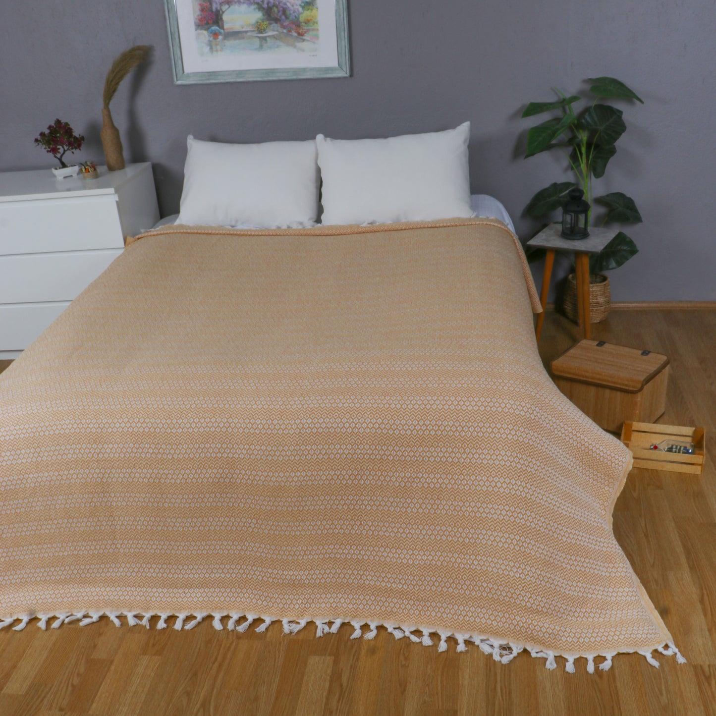 Tuiste Einzelbett Tagesdecke Gold Gelb 150x200 cm