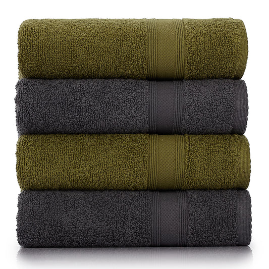 Towels gray green 4 pieces 50x90