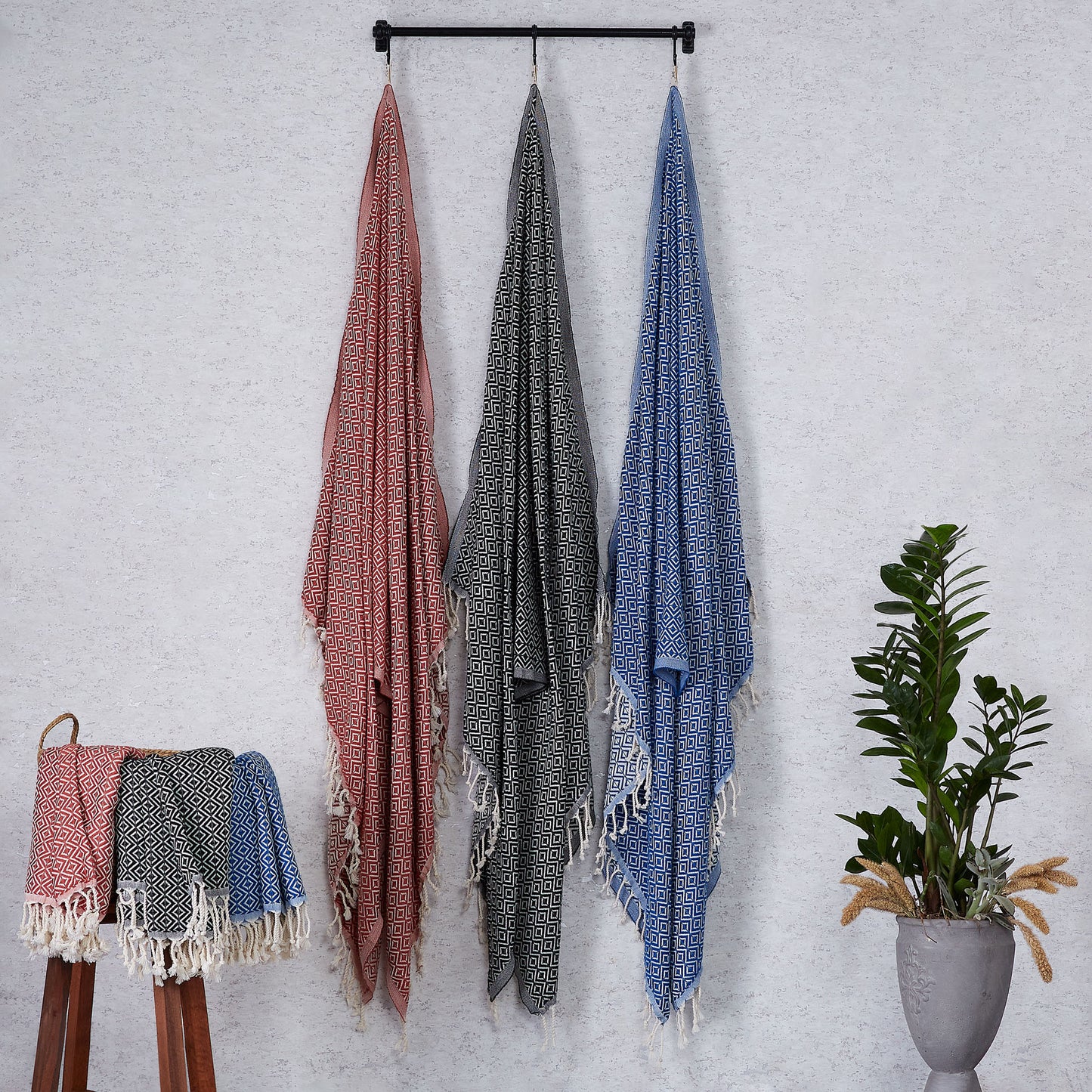 Sauna towels red, 1 pack of beach towel, hammam towel, sauna towel