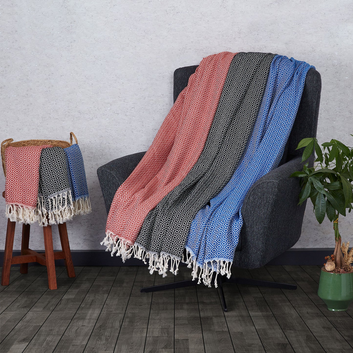 Sauna towels black, pack of 2 beach towels, hammam towels, sauna towels