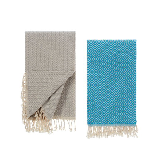 Sauna towels turquoise gray, pack of 2 beach towels, hammam towels, sauna towels