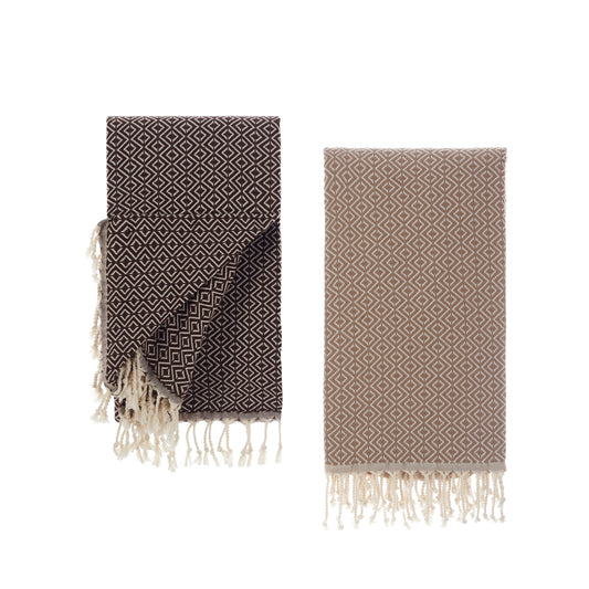 Sauna towels beige brown, pack of 2 beach towels, hammam towels, sauna towels
