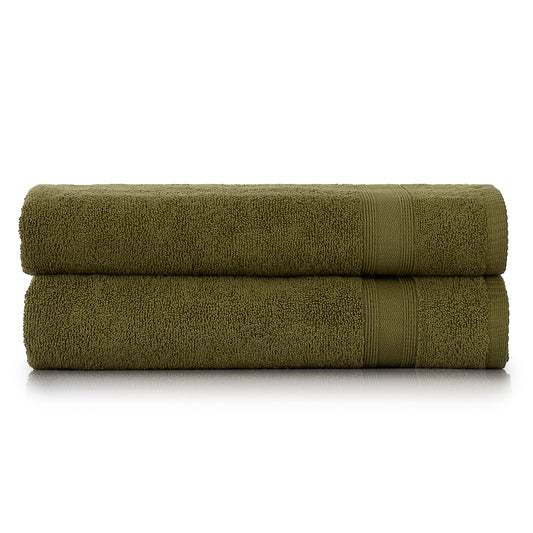 Bath towel set green 2 pieces 70x140