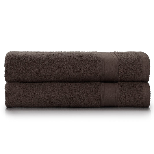 Bath towel set brown chocolate brown dark brown 2 pieces 70x140