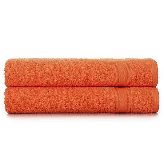 Bath towel set orange 2 pieces 70x140