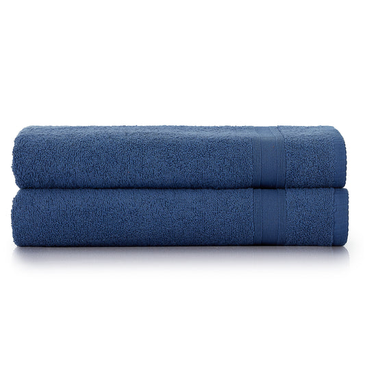 Bath towel set navy blue 2 pieces 70x140