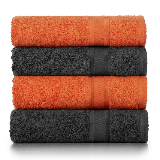 Towels gray orange 4 pieces 50x90