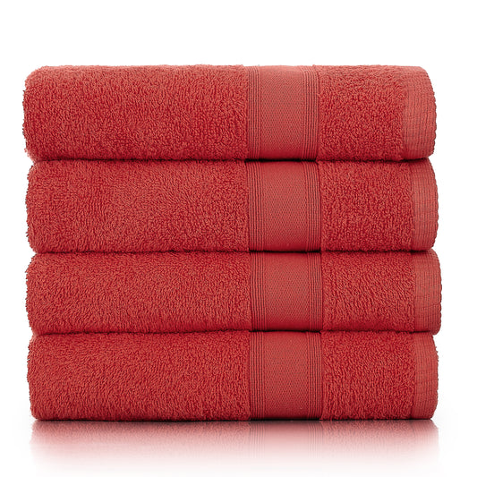 Towels red 4 pieces 50x90