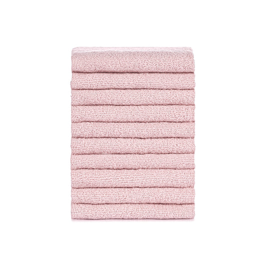 Premium terry cloth 10x guest towels light pink, quick-drying, 30x50 cm