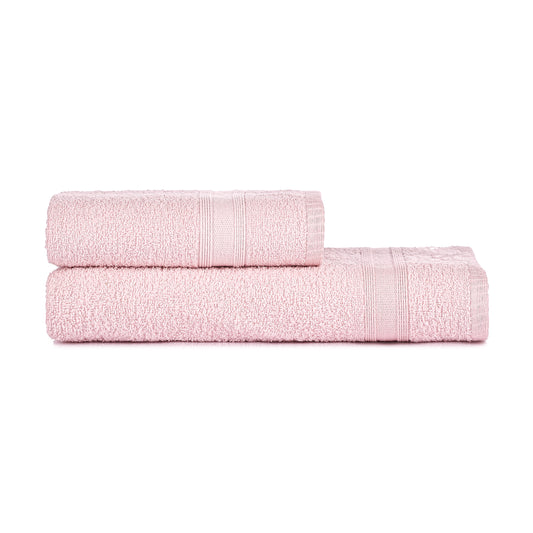Towel Set Light Pink 2 Pieces Absorbent Soft Luxury