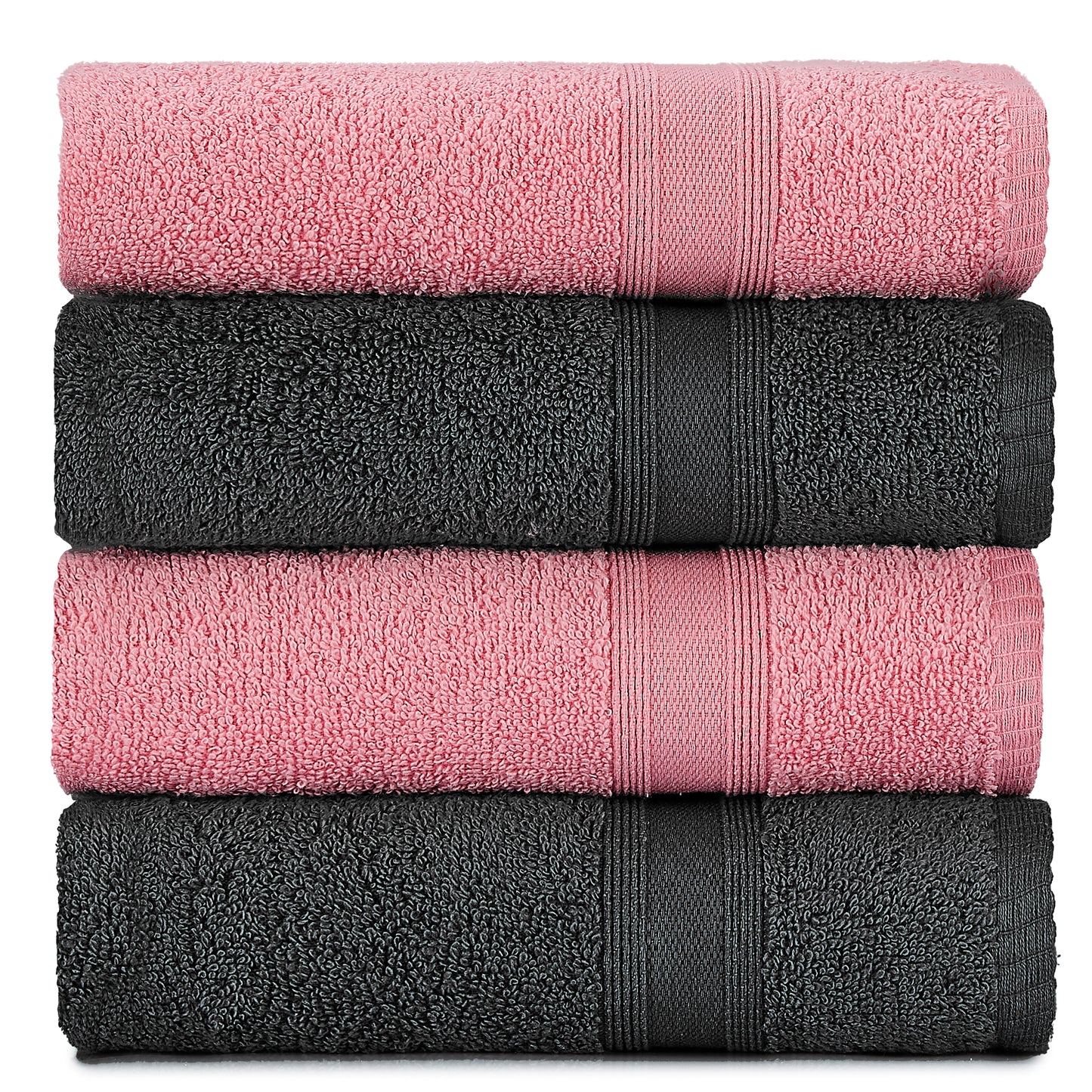 Towels gray pink 4 pieces 50x90
