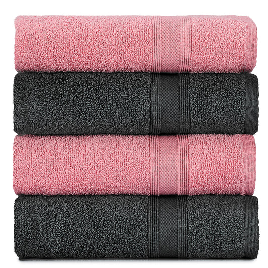 Towels gray pink 4 pieces 50x90