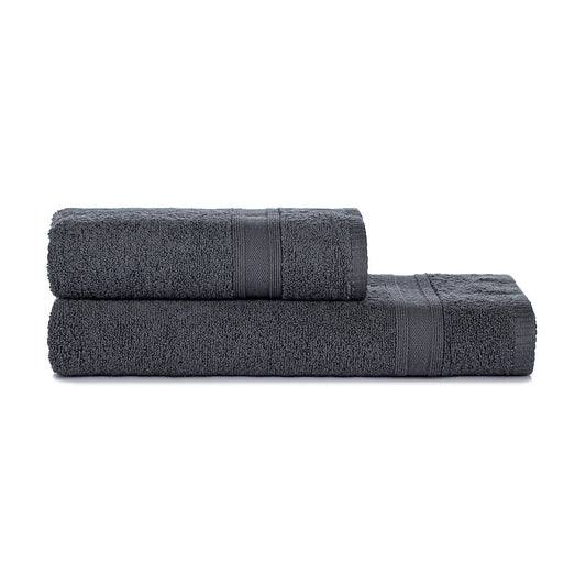 Towel Set Anthracite Gray 2 Pieces Absorbent Soft Luxury
