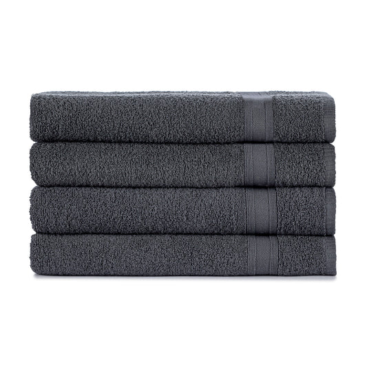Bath towel set anthracite gray 4 pieces, 4x bath towels 70x140