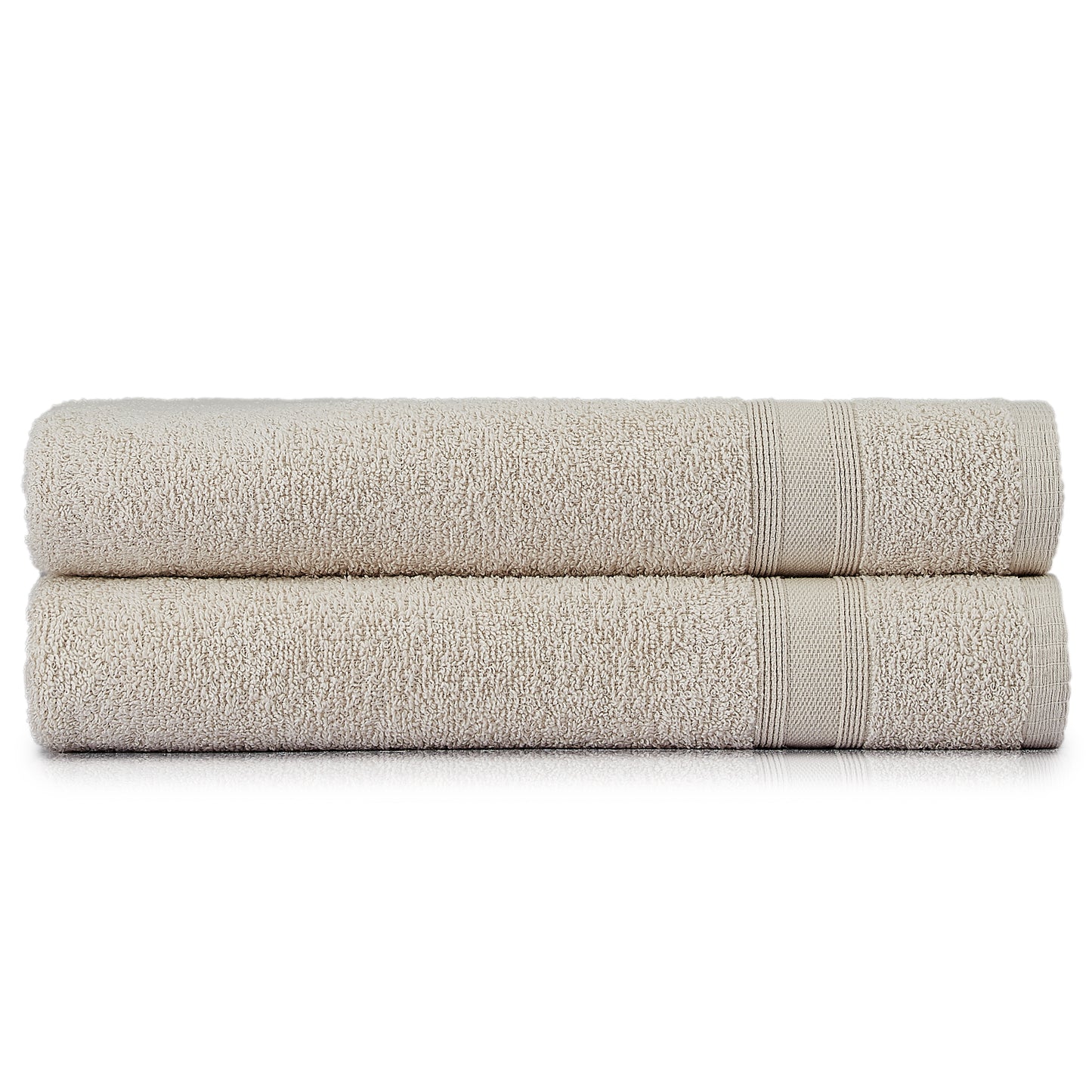 Bath towel set beige sand cream 2 pieces 70x140
