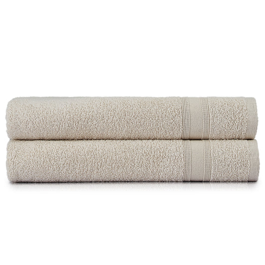 Bath towel set beige sand cream 2 pieces 70x140