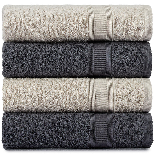 Towels gray beige 4 pieces 50x90