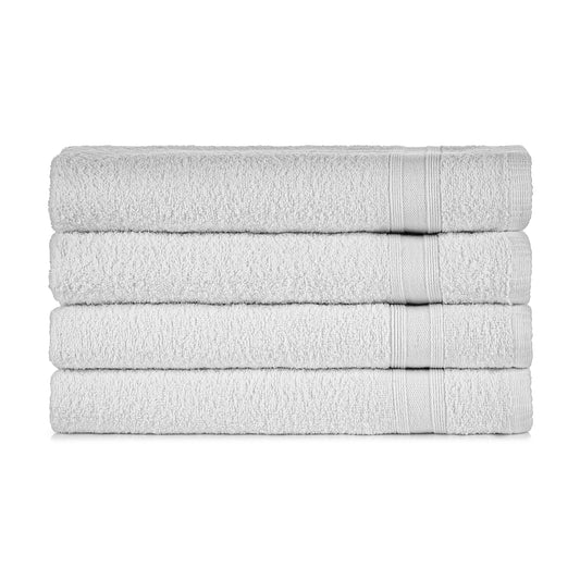 Bath towel set white 4 pieces, 4x bath towels 70x140