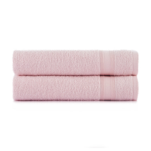 Bath towel set light pink 2 pieces 70x140