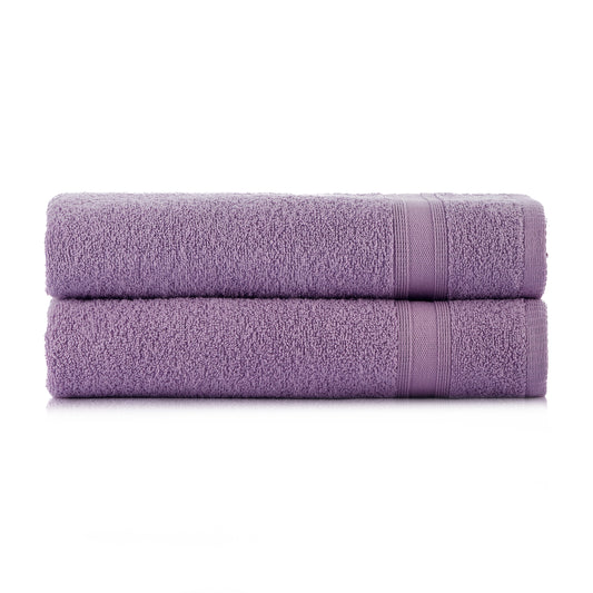 Bath towel set lavender purple 2 pieces 70x140