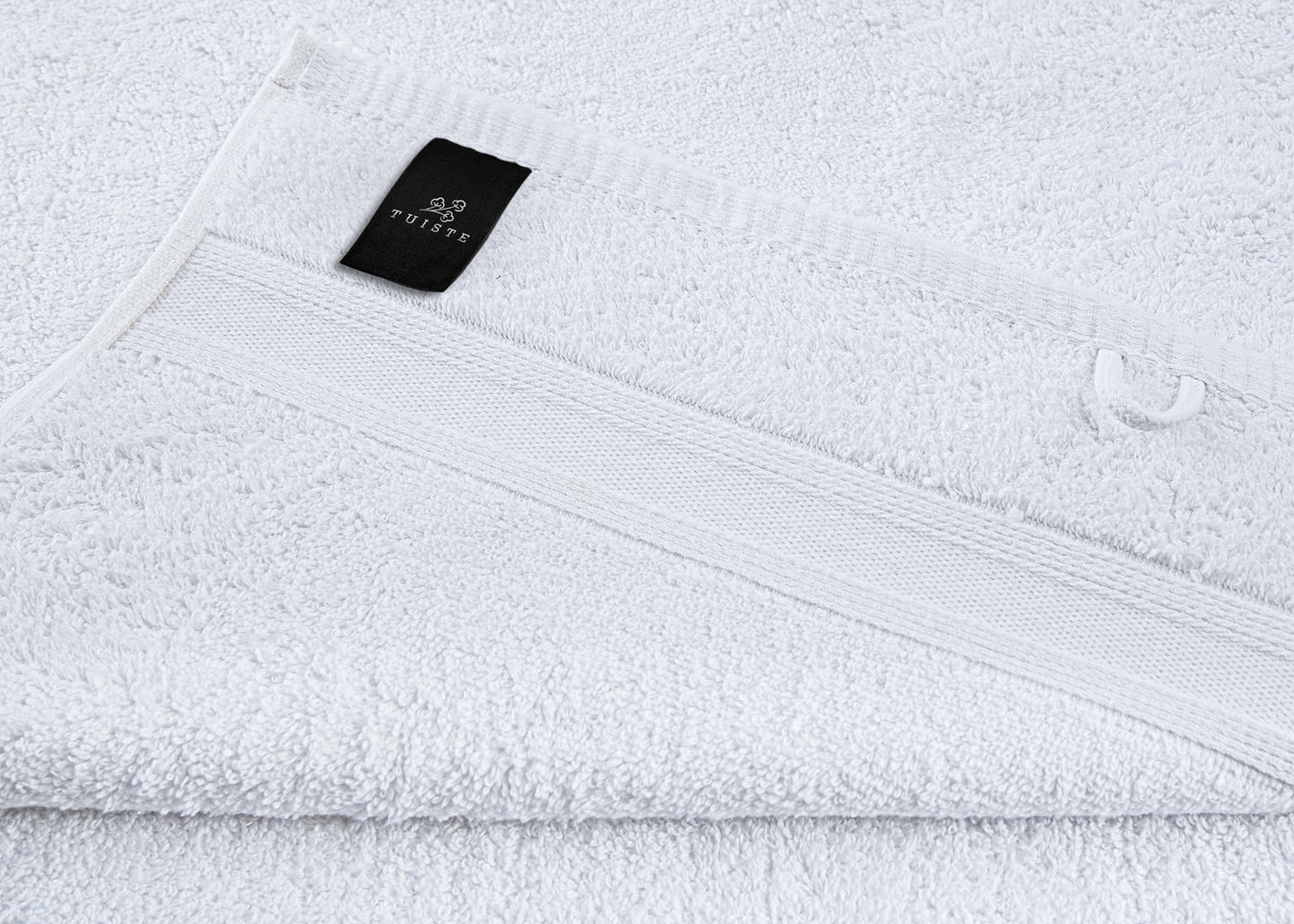 Towel set white blue 8 pieces