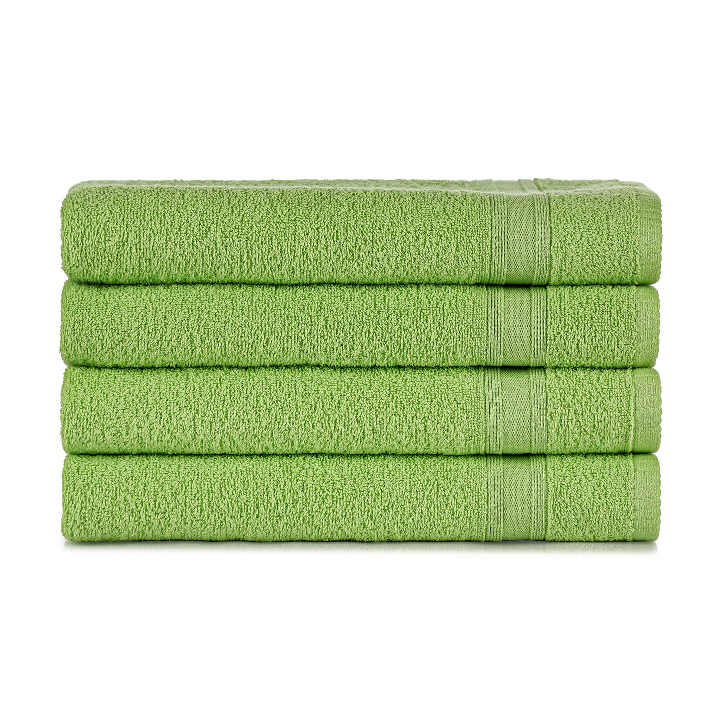 Bath towel set apple green 4 pieces, 4x bath towels 70x140