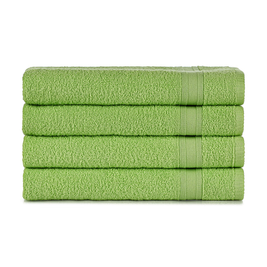 Bath towel set apple green 4 pieces, 4x bath towels 70x140