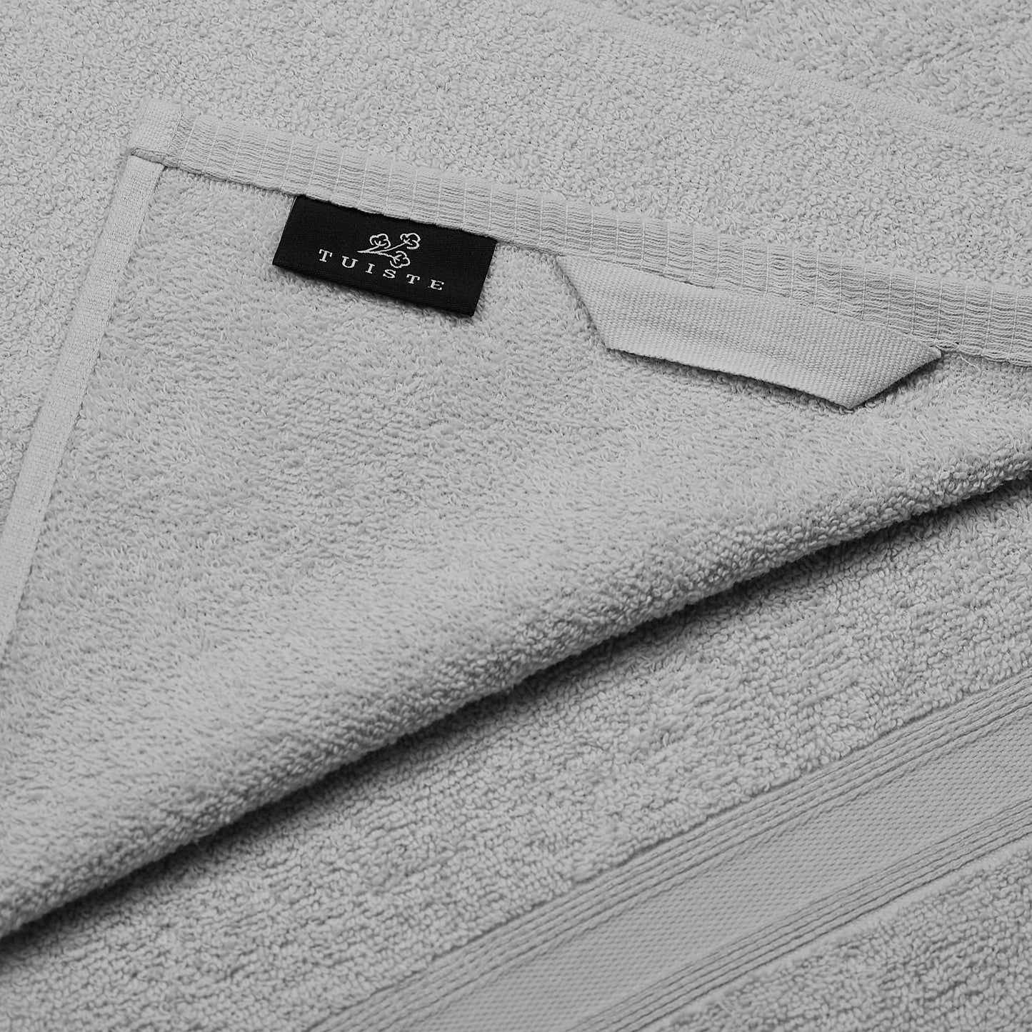 Bath towel set silver gray light gray 4 pieces, 4x bath towels 70x140