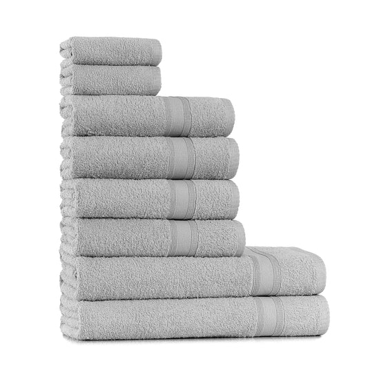 Towel set silver gray 8 pieces