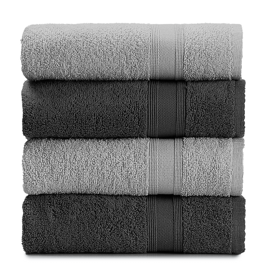 Towels gray silver gray 4 pieces 50x90