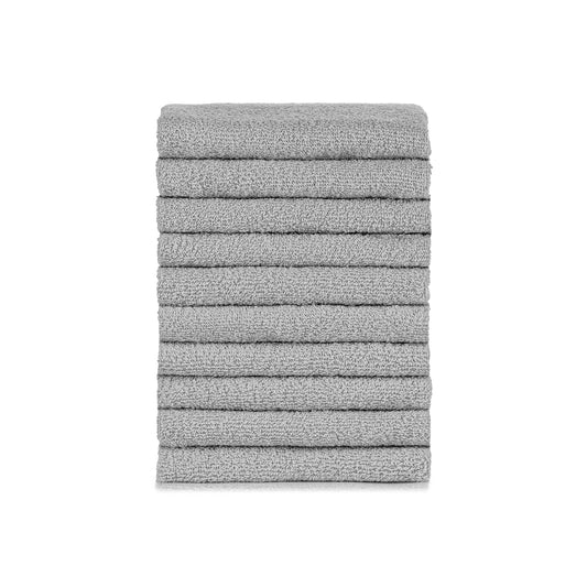 Premium terry cloth 10x guest towels silver gray light gray, quick drying, 30x50 cm