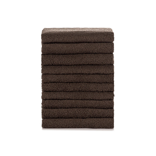 Premium terry cloth 10x guest towels brown, quick-drying, 30x50 cm