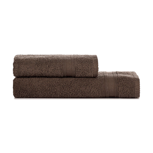 Towel Set Brown 2 Pieces Absorbent Soft Luxury