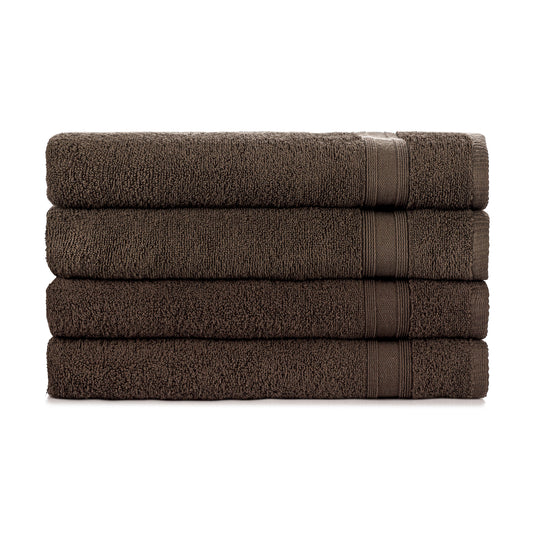 Bath towel set brown dark brown 4 pieces, 4x bath towels 70x140