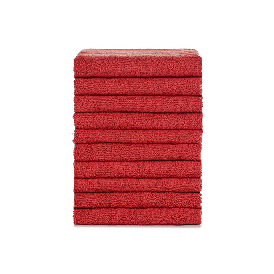 Premium terry cloth 10x guest towels red, quick-drying, 30x50 cm
