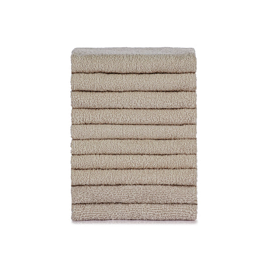 Premium terry cloth 10x guest towels beige sand cream, quick-drying, 30x50 cm