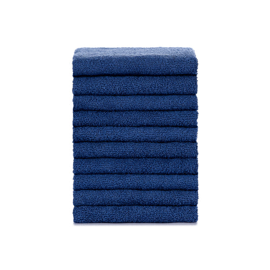 Premium Terry Cloth 10x Guest Towels Navy Blue Dark Blue, Quick Drying, 30x50 cm
