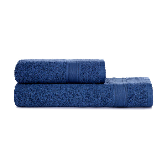 Towel Set Navy Blue 2-Piece Absorbent Soft Luxury