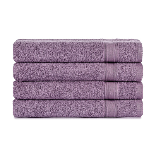 Bath towel set lavender purple 4 pieces, 4x bath towels 70x140
