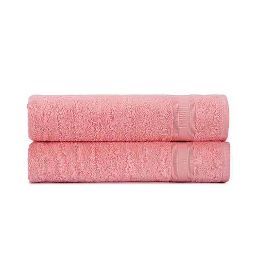 Bath towel set pink 2 pieces 70x140