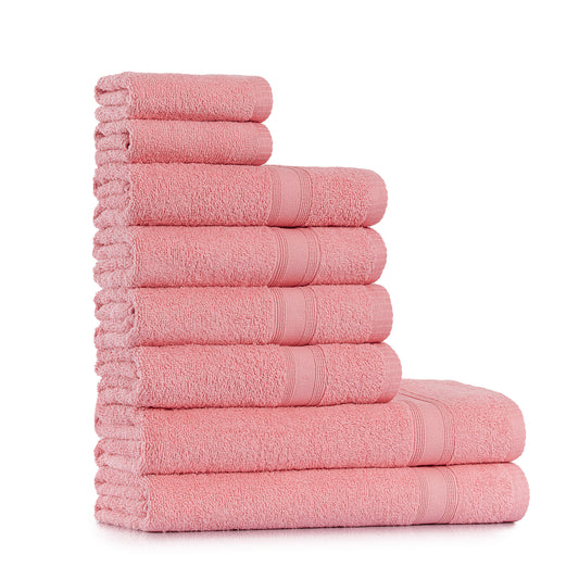 Towel set pink 8 pieces