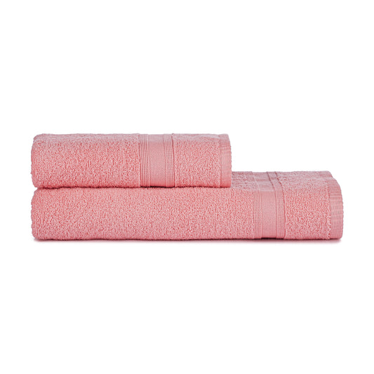 Towel Set Pink 2 Pieces Absorbent Soft Luxury