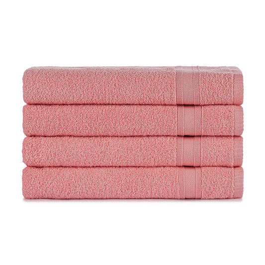 Bath towel set pink old pink 4 pieces, 4x bath towels 70x140