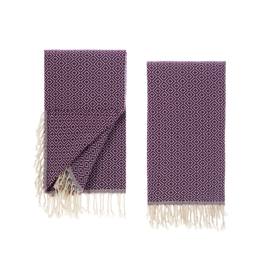 Sauna towels purple, pack of 2 beach towels, hammam towels, sauna towels