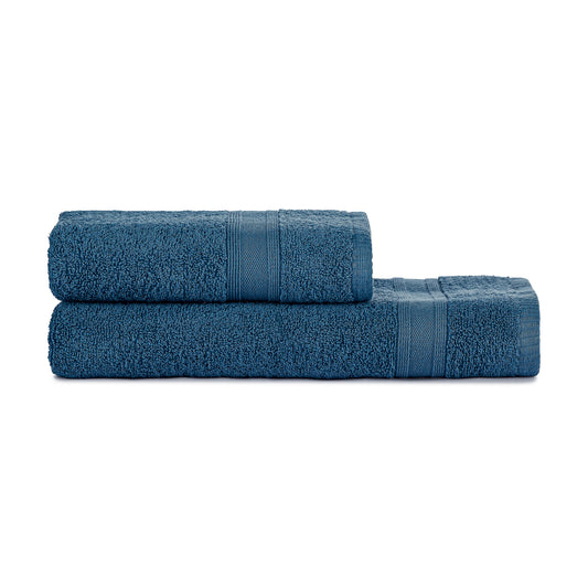 Towel Set Petrol Blue 2-Piece Absorbent Soft Luxury